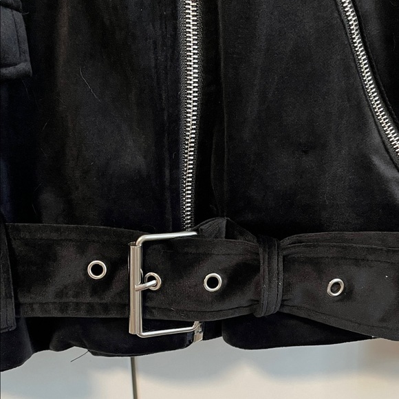 VERO MODA NWOT Black Velvet Moto Jacket Lined, Size M - Picture 6 of 13